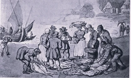 Un marché aux poissons sur la plage